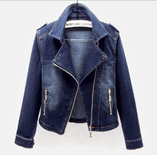 WOLFF Women’s Stretch Denim Jacket – Fur Collar Short-Sleeve Jean Jacket, Light & Dark Blue, S–3XL