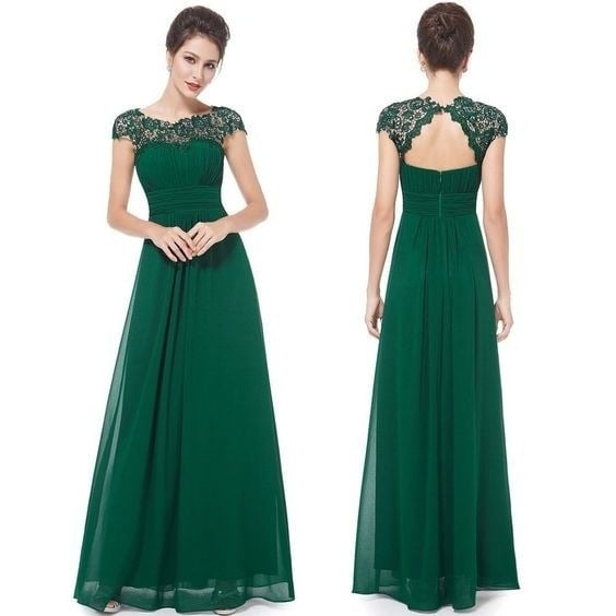 Elegant Backless Lace Maxi Dress – Women’s Formal Evening Party Dress