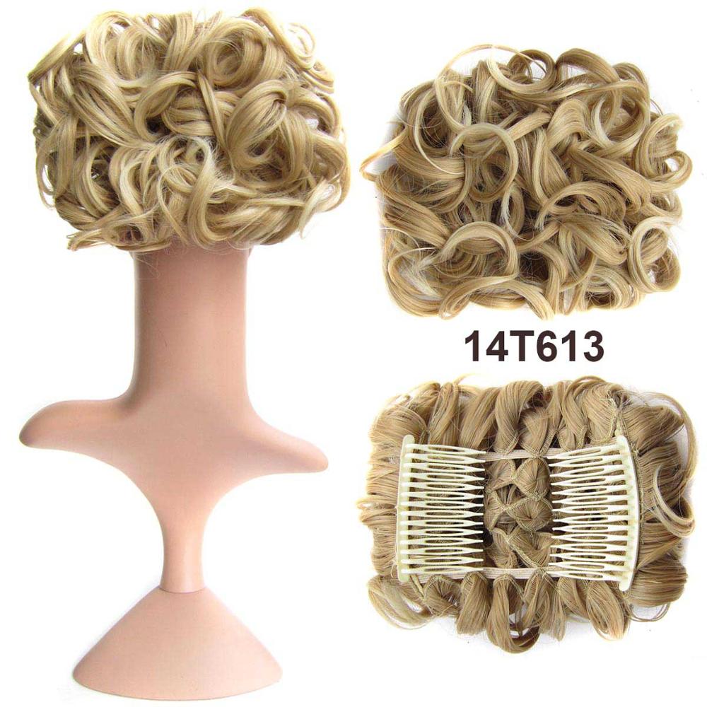 Bridal Hair Bun Extension with Floral Accents – Elegant Updo Hairpiece for Women