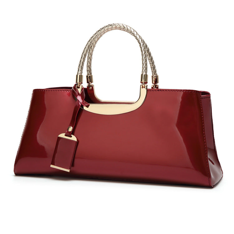 Elegant Patent Leather Handbag – Chic Women’s Shoulder & Hand Carry Purse