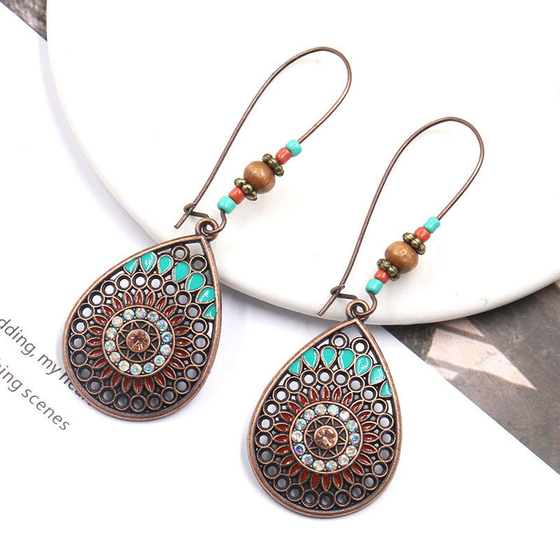 Bohemian Hollow Water Drop Earrings for Women – Elegant Boho Dangle Jewelry