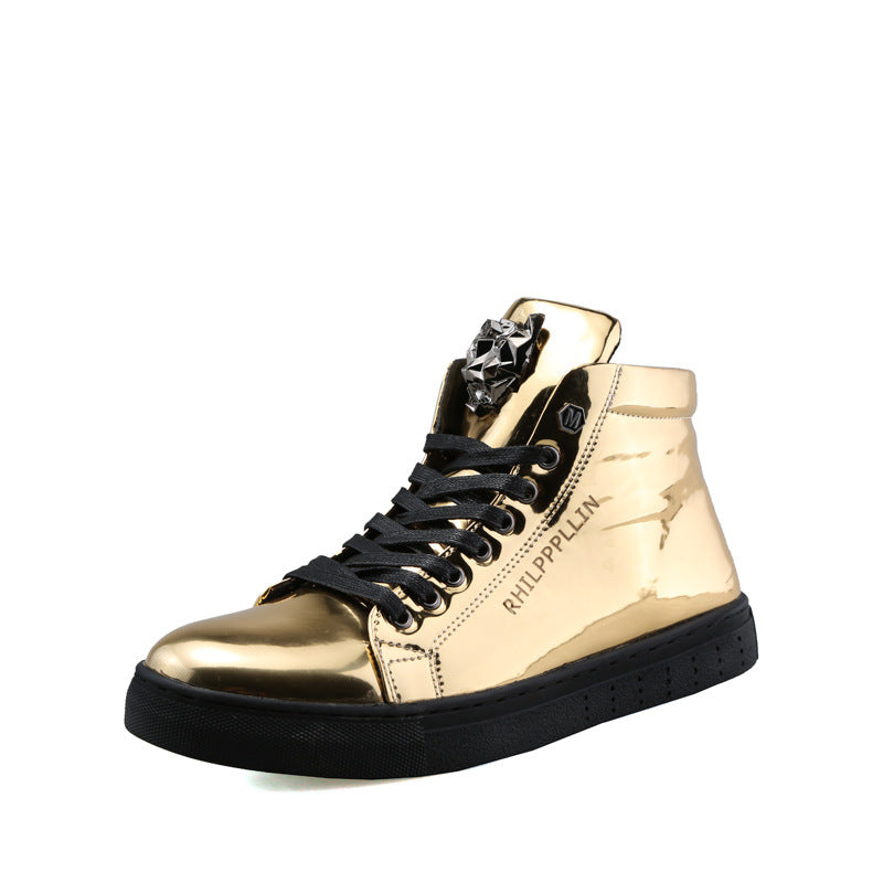 Red Martin Boots for Men, Mid-Calf British Combat Shoes