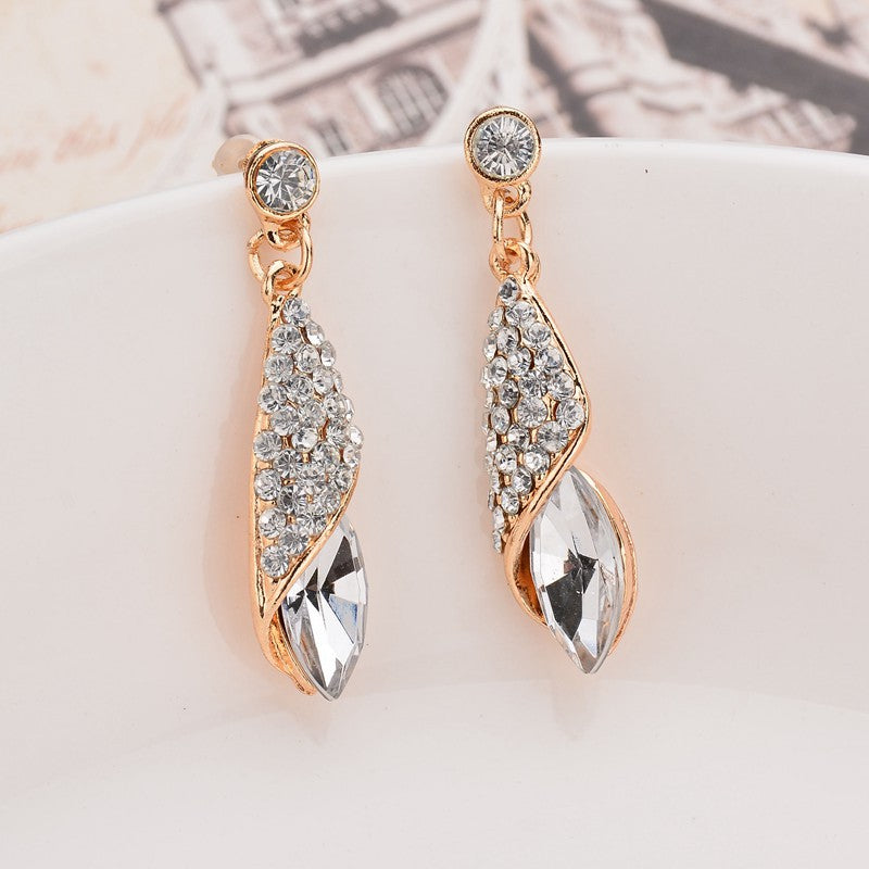 Gemstone Glass Drop Earrings for Women – Elegant Colorful Dangle Jewelry