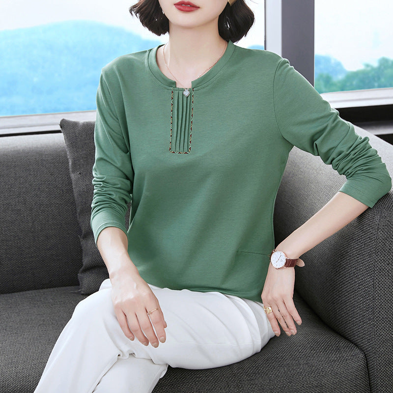 Cotton Long Sleeve T-Shirt for Women (Plus Size)