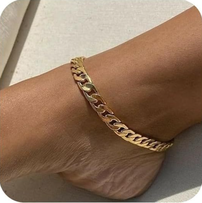 Unisex Daily Wear Oversized Chain Anklet – Titanium Steel Layered Statement Jewelry