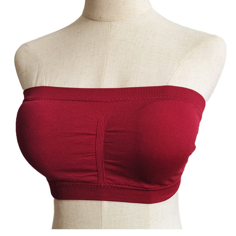 Women’s Strapless Seamless Padded Bandeau Bra – Comfortable Tube Top Bra