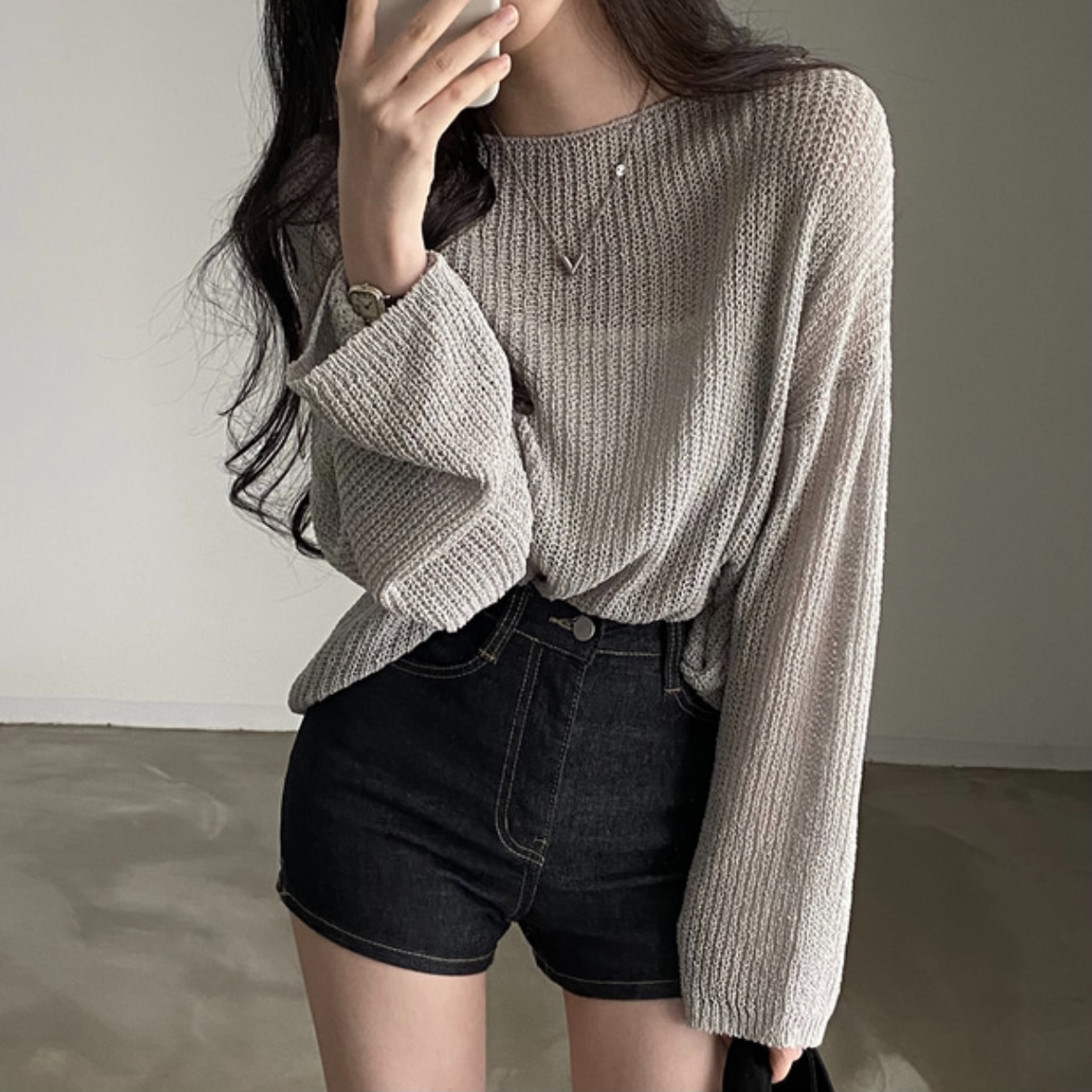Women’s One-Size Knitwear Sweater – Soft Breathable Relaxed-Fit Cozy Pullover, 4 Colors