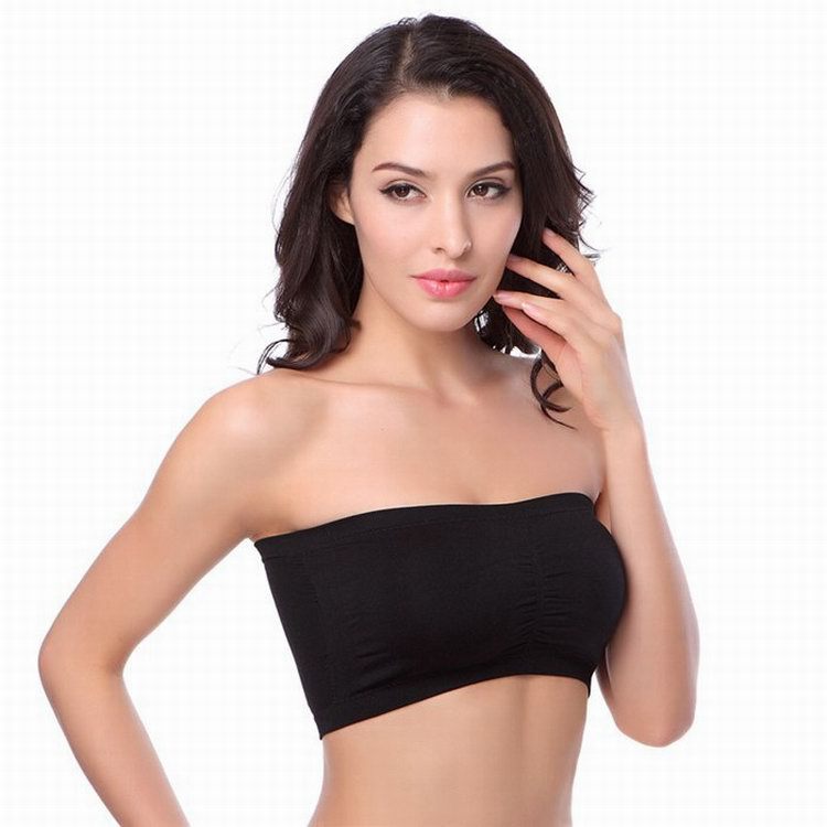 Women’s Strapless Seamless Padded Bandeau Bra – Comfortable Tube Top Bra
