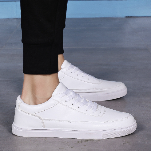 Men’s Casual Korean-Style White Sneakers – Clean Everyday Shoes – USA