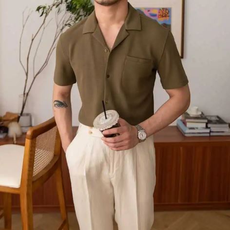 V-Neck Casual Top – Soft Breathable Relaxed Fit Shirt