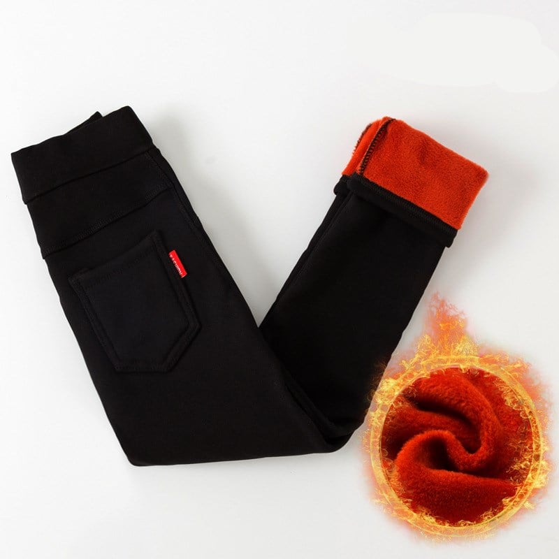 Girls’ Winter Fleece-Lined Leggings – High-Waist Warm Korean-Style Kids Leggings, 7 Colors, 100–150cm
