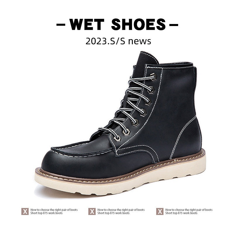 Men’s Vintage Fleece-Lined Martin Boots – Warm Winter Casual Footwear