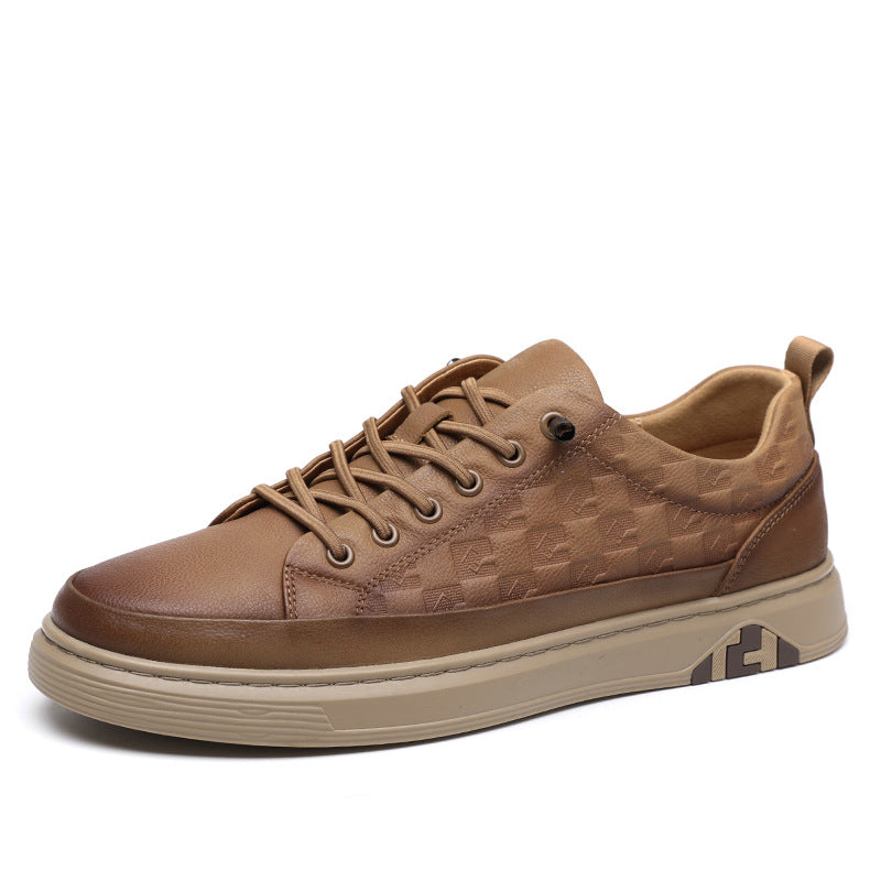 Men's Breathable Genuine Leather Casual Sneakers
