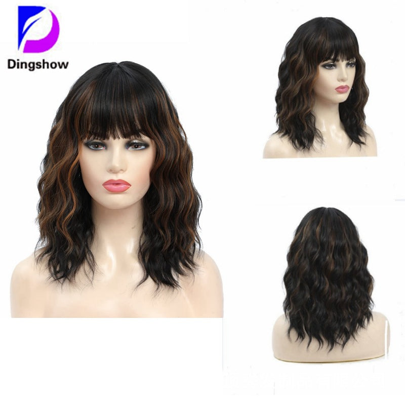14-Inch Body Wave Human Hair Wig with Bangs – 100% Real Hair, 9 Colors