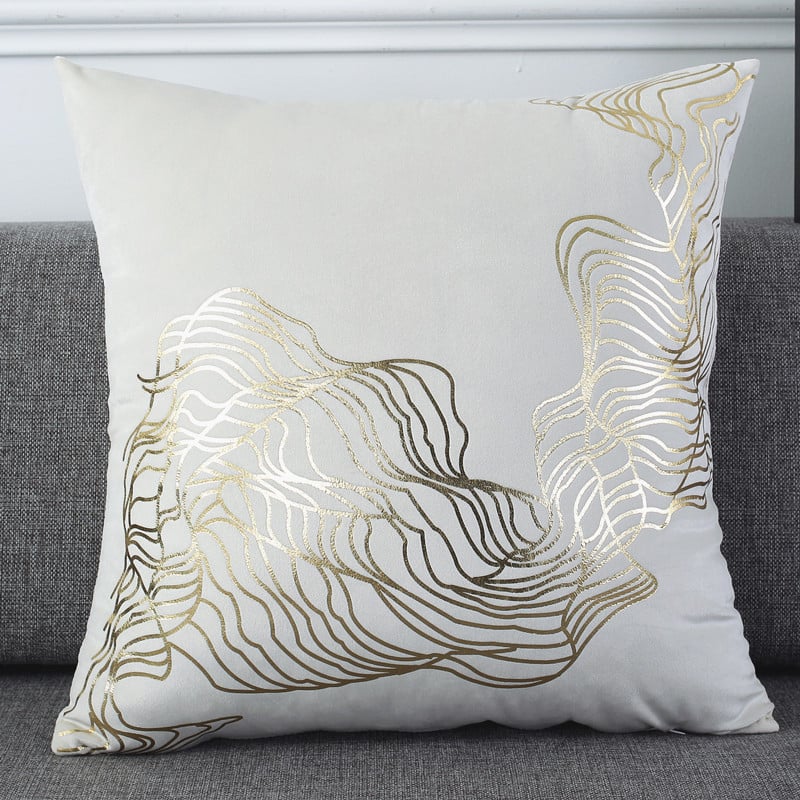 Holland Velvet Bronzing Throw Pillow Cushion Cover – European Style Decorative Pillow