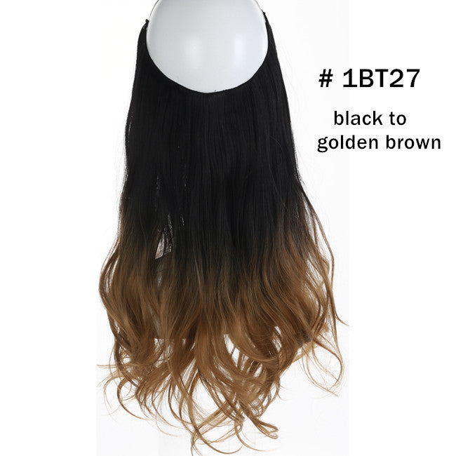 45cm Invisible Long Wavy Hair Extensions – Fish Line Synthetic Hairpiece, 32 Colors