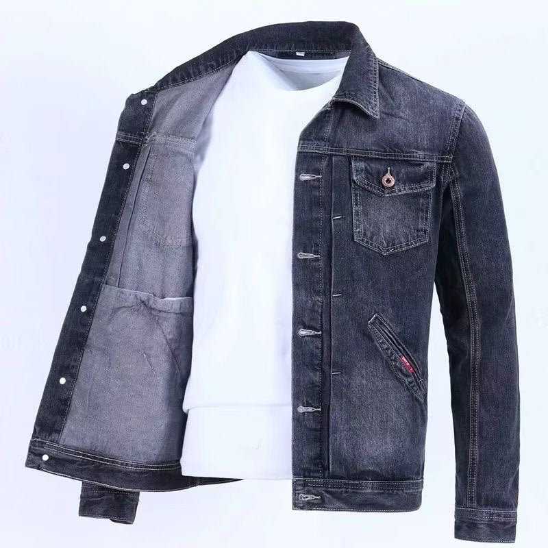 Men’s Retro Fall Denim Jacket – Stylish Casual Lightweight Jacket