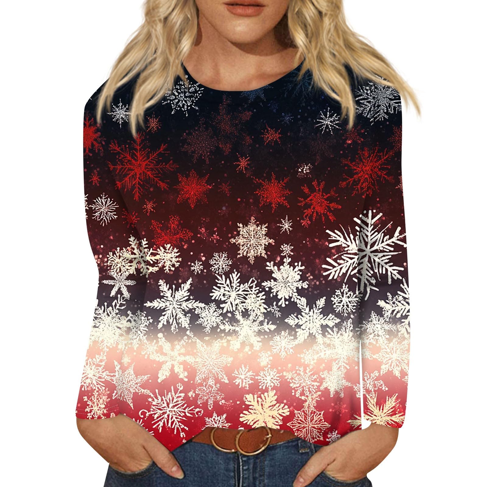 Long Sleeve Christmas Shirt for Women – Clearance Holiday Top