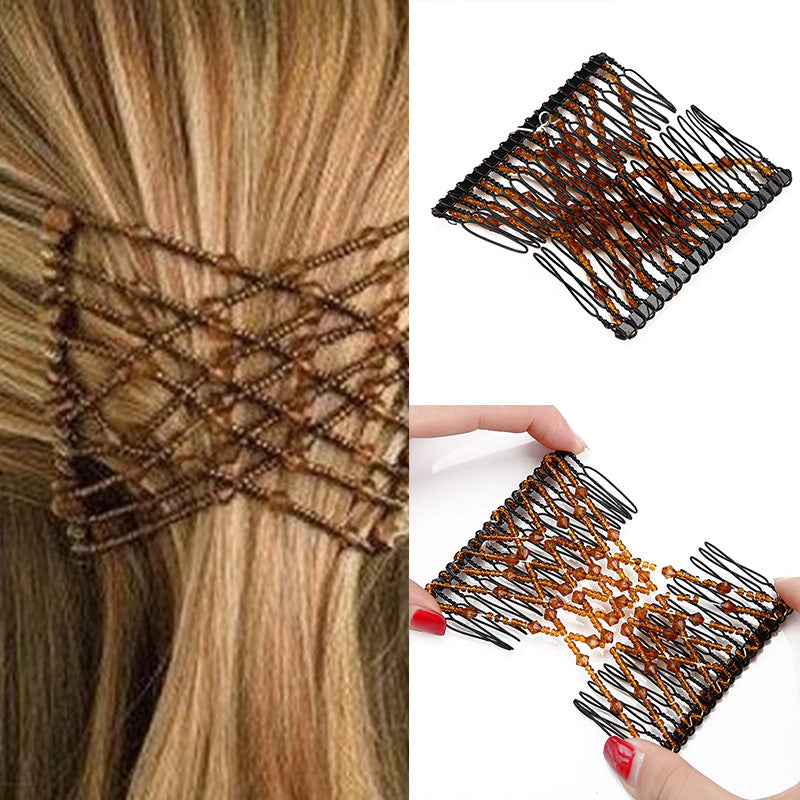 Bead Hair Comb Wire Styling Tool – Decorative Hair Brush & Hairstyle Accessory