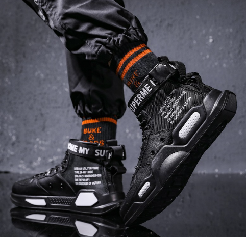 High-Top Casual Sneakers for Men, Size 45-46