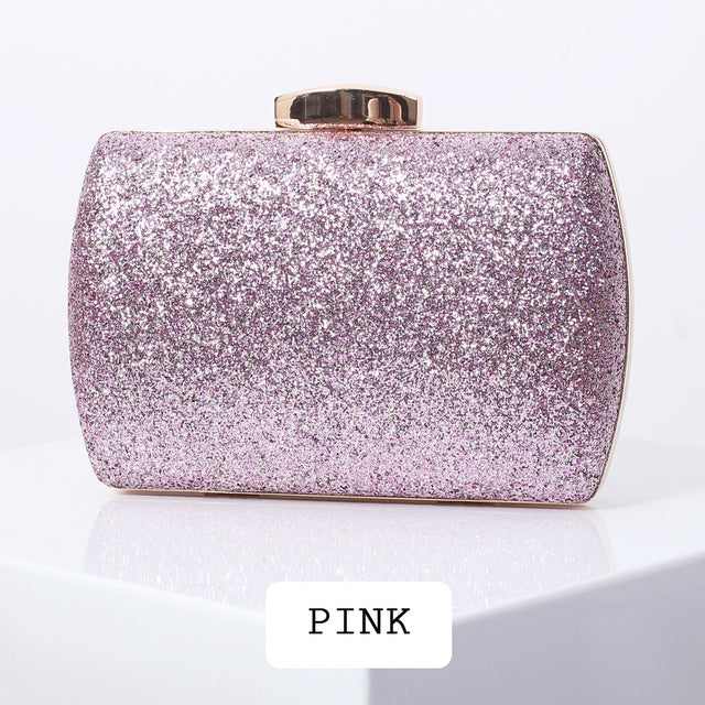Luxury Golden Sequin Clutch Bag for Women – Sparkling Crossbody Evening Handbag with Secure Lock Closure