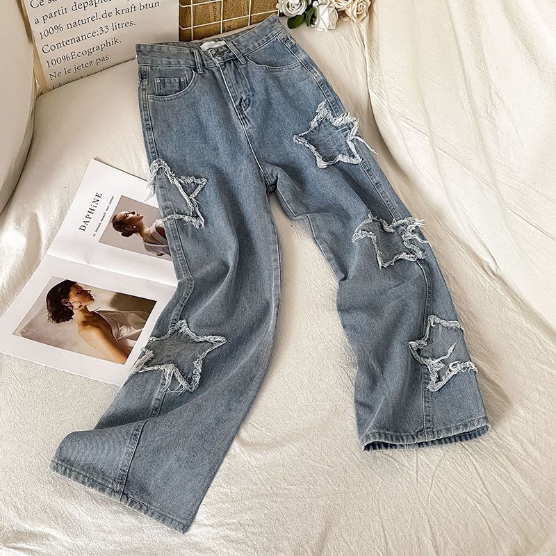 Women’s High-Waist Loose Straight XINGX Jeans – Premium Blue Medium-Weight Denim, S–2XL