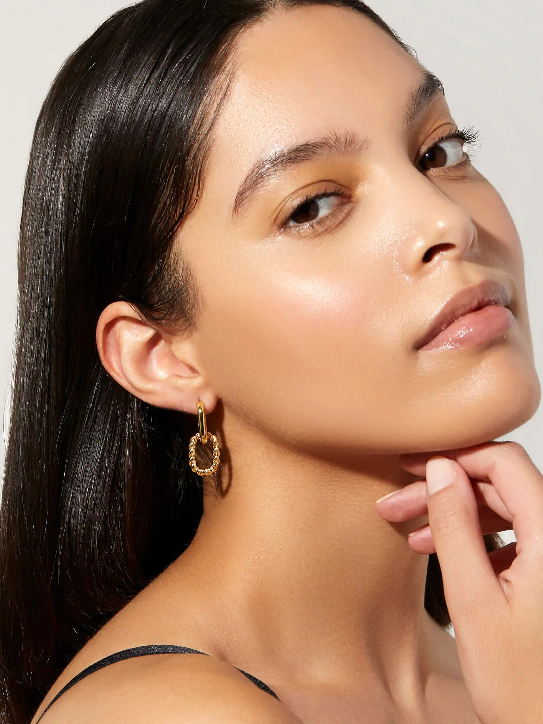 Sterling Silver Double Ring Earrings for Women – Elegant Modern Jewelry