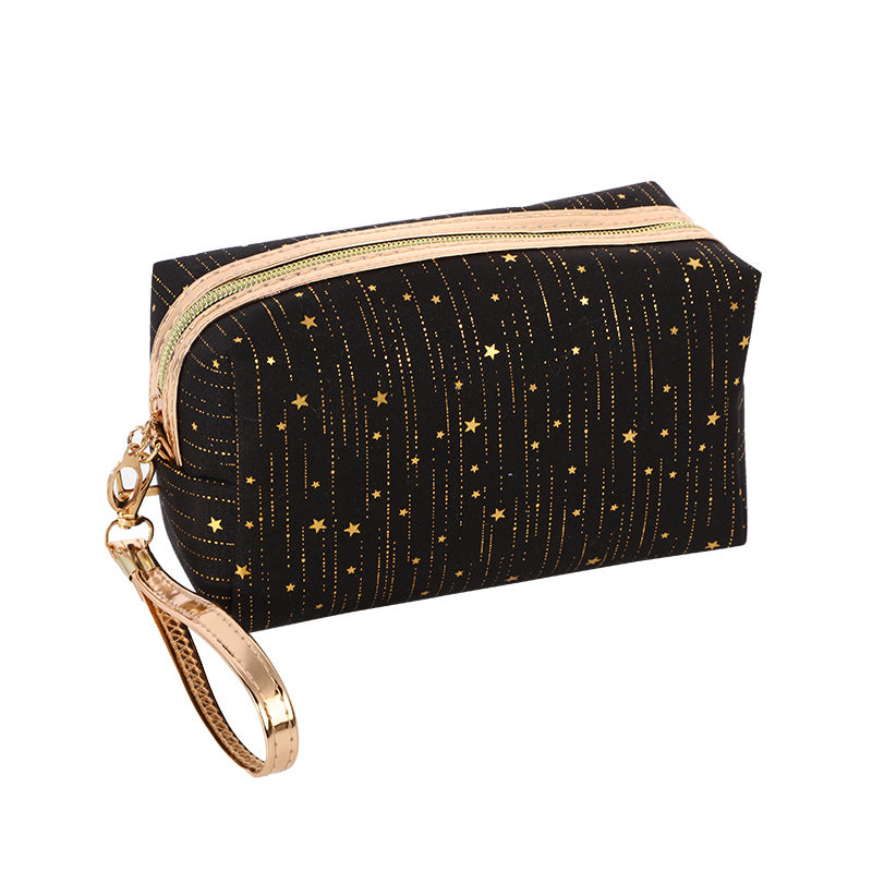 Bling Stars Cosmetic Bag for Women – Waterproof PU Travel Makeup & Toiletry Organizer