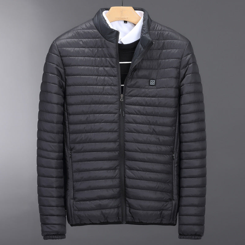 Men’s Smart USB Heated Winter Jacket – Lightweight Electric Heating Cardigan, Black, M–5XL