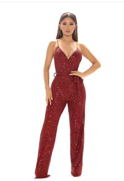 Women’s Sequin Slim-Fit Jumpsuit – Sleeveless Backless Party Romper