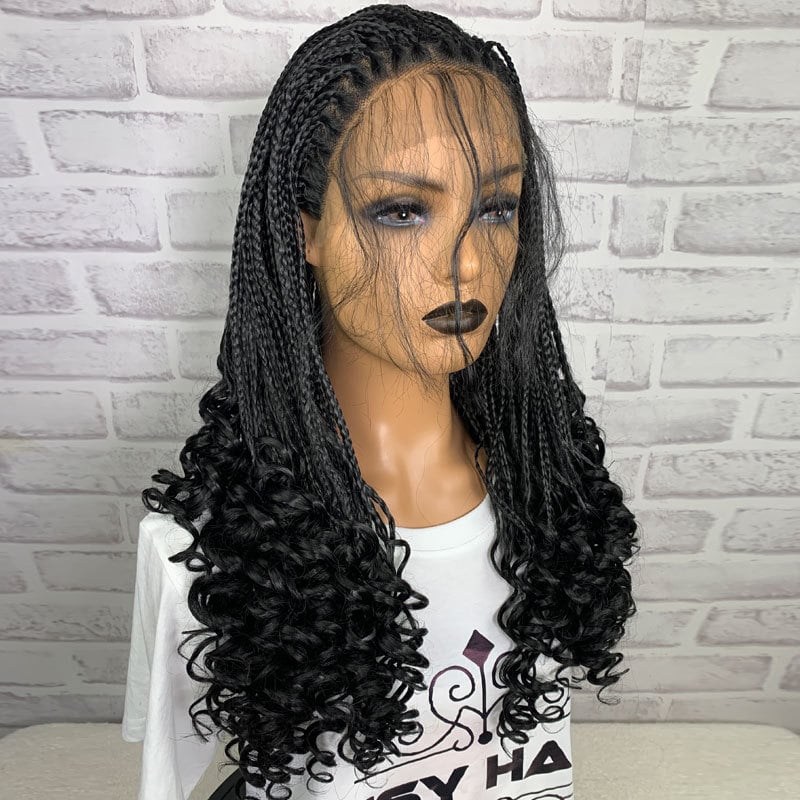 Black Braided Long Curly Hair Extension – 200cm Korean Silk Statement Hairpiece