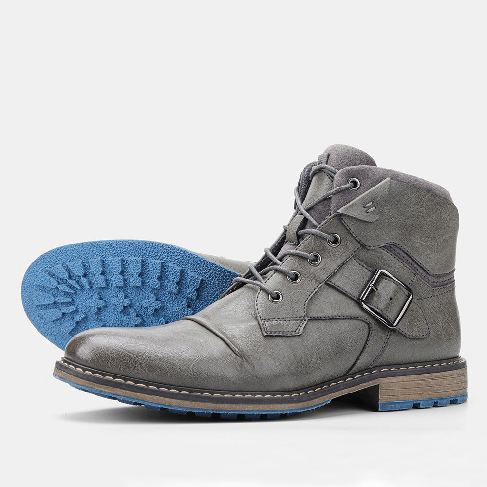 Large Men's Leather Single Boots