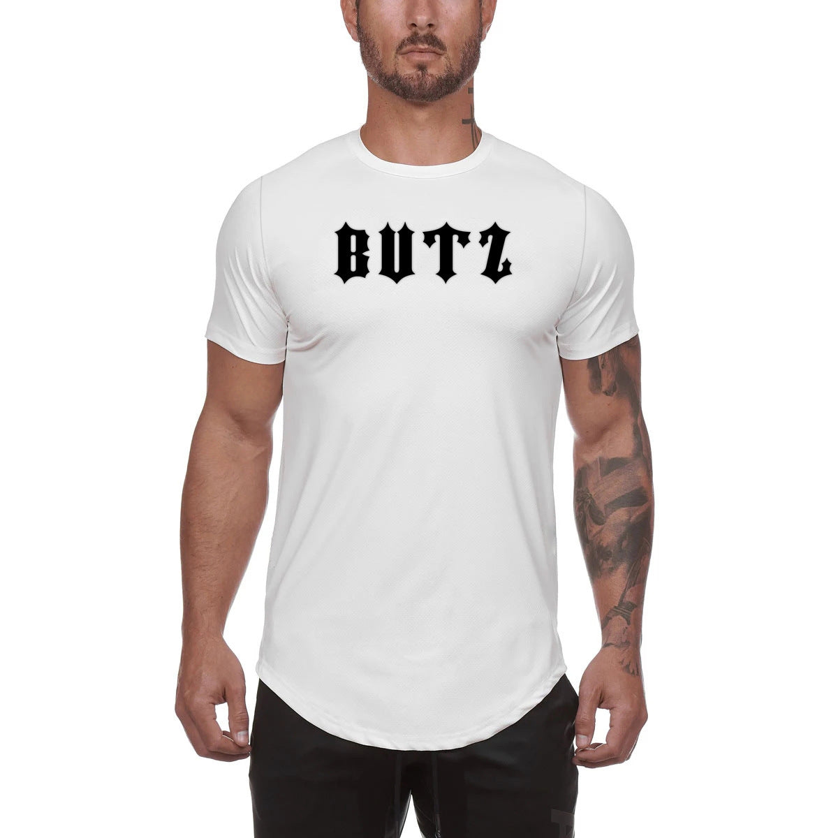 Men’s Quick-Dry Basketball Training T-Shirt – Cotton Stretch Athletic Workout Shirt