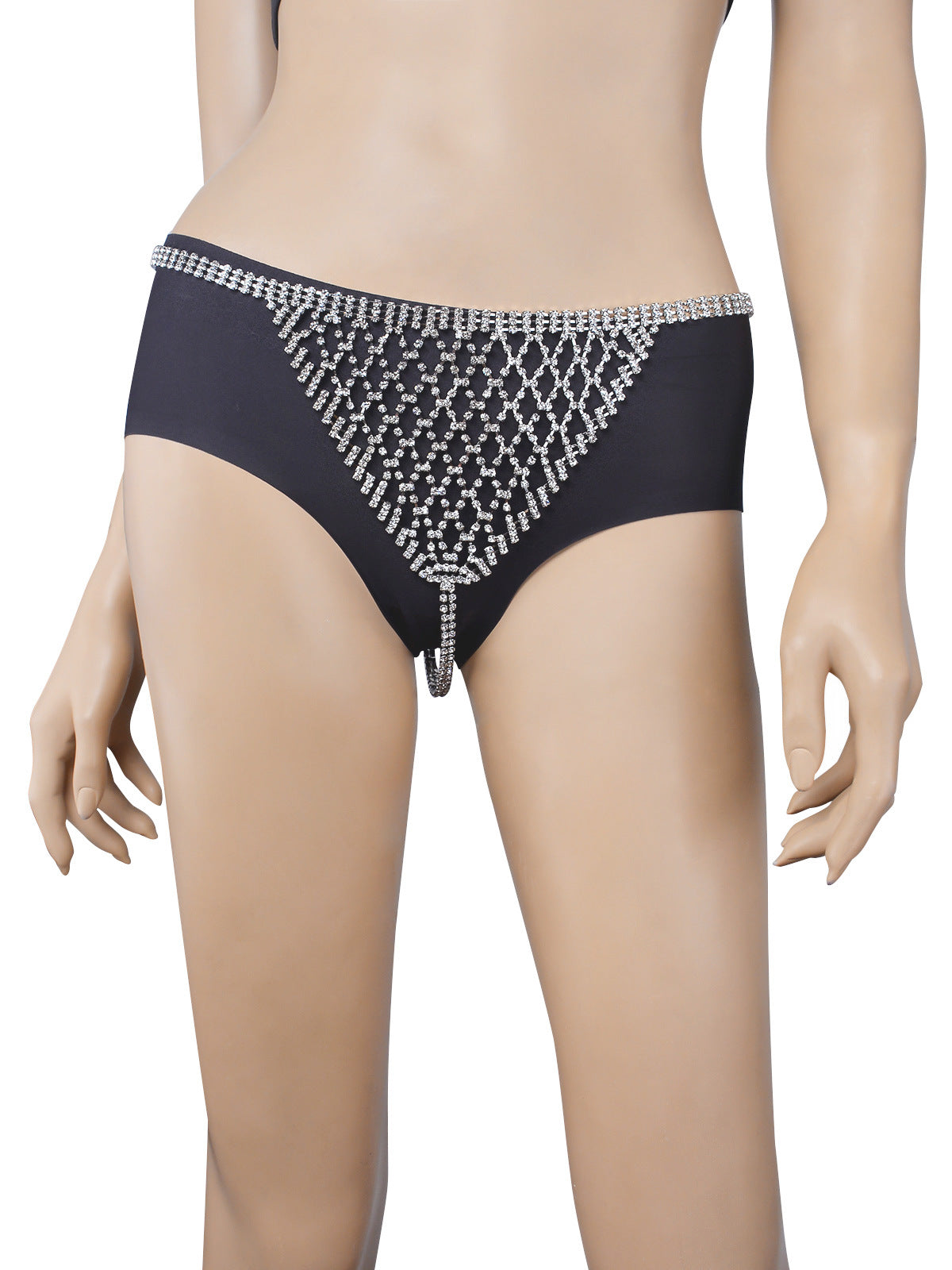 Exaggerated Rhinestone Body Chain – Diamond-Encrusted Bikini Necklace