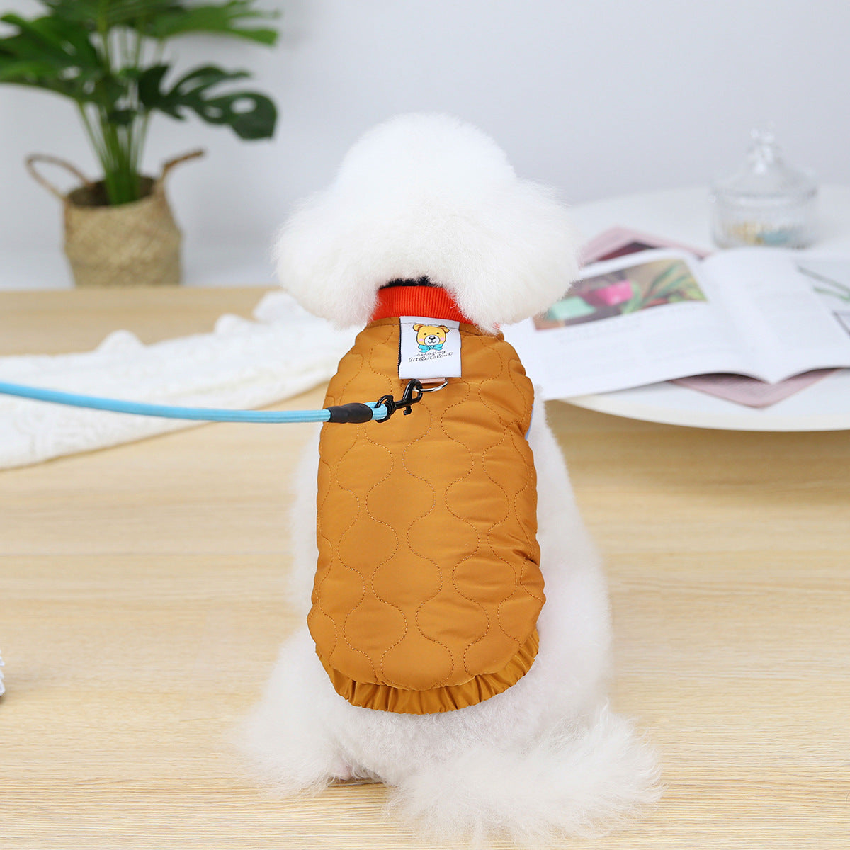 Puppy Velvet Winter Vest – Thick Quilted Fleece Dog Jacket for Cold Weather
