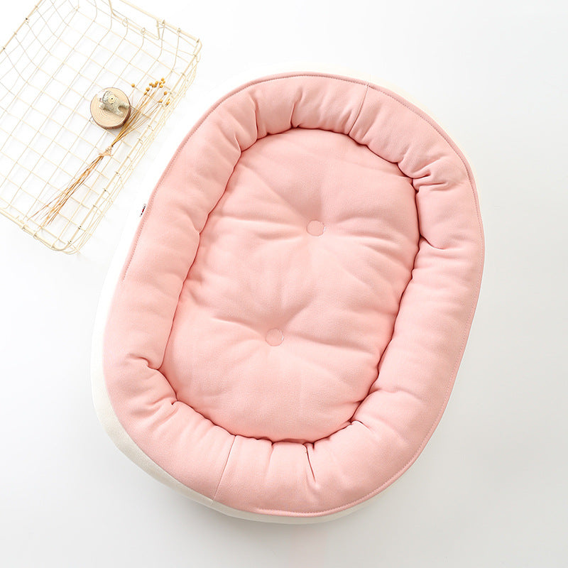 Reversible Pet Bed – Soft Velvet Cozy Nest for Dogs & Cats