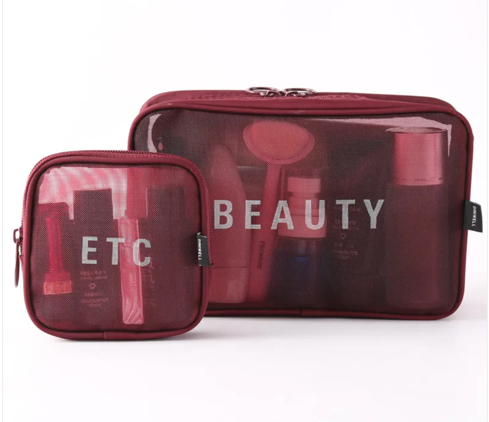 Mesh Cosmetic Storage Bag – Large Capacity Portable Makeup Brush Organizer