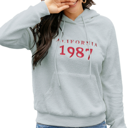 Women’s Embroidered Plush Pullover Sweater Jacket – Loose Lamb Fleece Casual Top, 4 Colors, S–XL