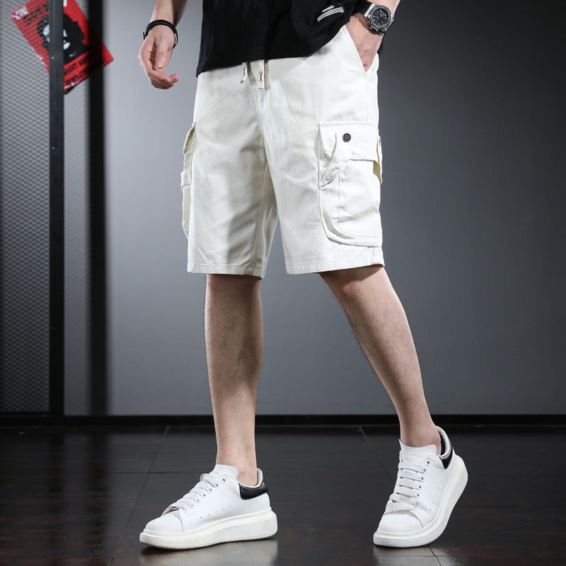 Men’s Casual Cotton Cargo Shorts – Loose Fit Beach & Summer Pants
