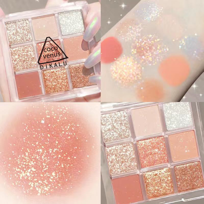 DIKALU Sunset Glow 9-Color Eyeshadow Palette – Matte & Shimmer
