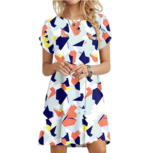 Printed Pocket Dress for Women – Casual Everyday Dress with Pockets