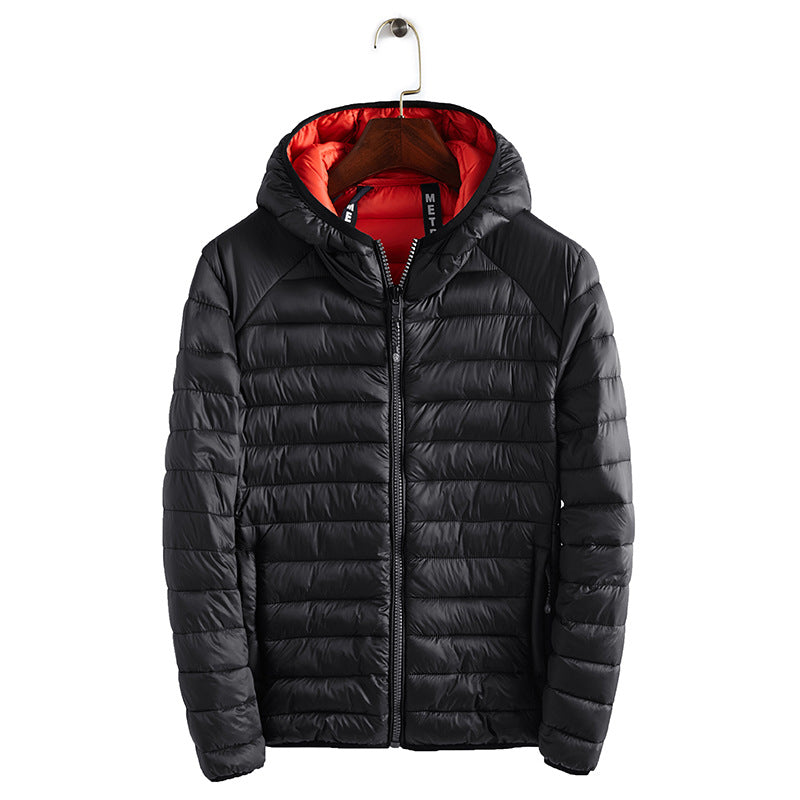 Men’s Winter Lightweight Hooded Cotton Jacket – Warm Casual Padded Coat, 3 Colors, S–3XL