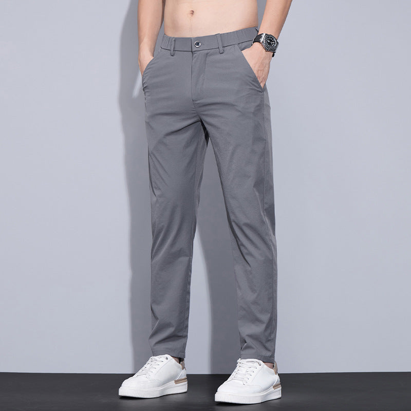Men’s Ice Silk Casual Pants – Lightweight Thin Trendy Trousers