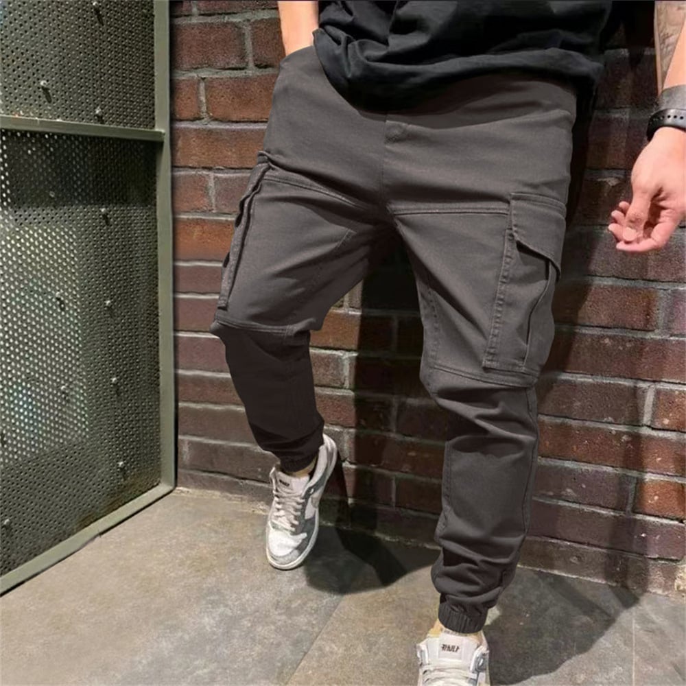 Men’s Casual Cargo Trousers with Pockets – Utility Everyday Pants