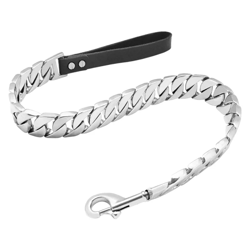 32MM Heavy-Duty Stainless Steel Dog Leash – Premium Metal Chain Lead for Large Dogs