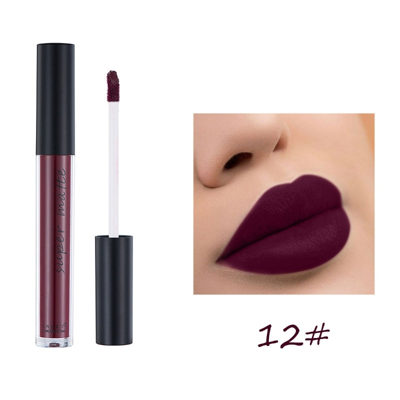 12-Color Waterproof Matte Liquid Lipstick Set