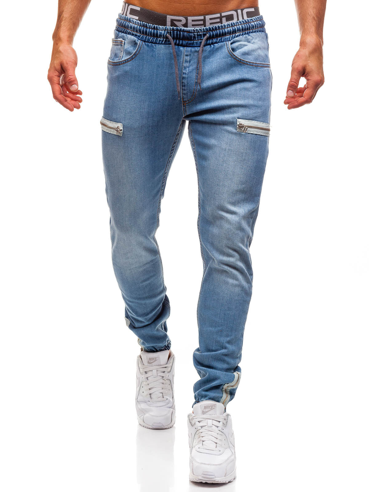 Men’s Zipper Design Jeans – Casual Fashion Denim Pants