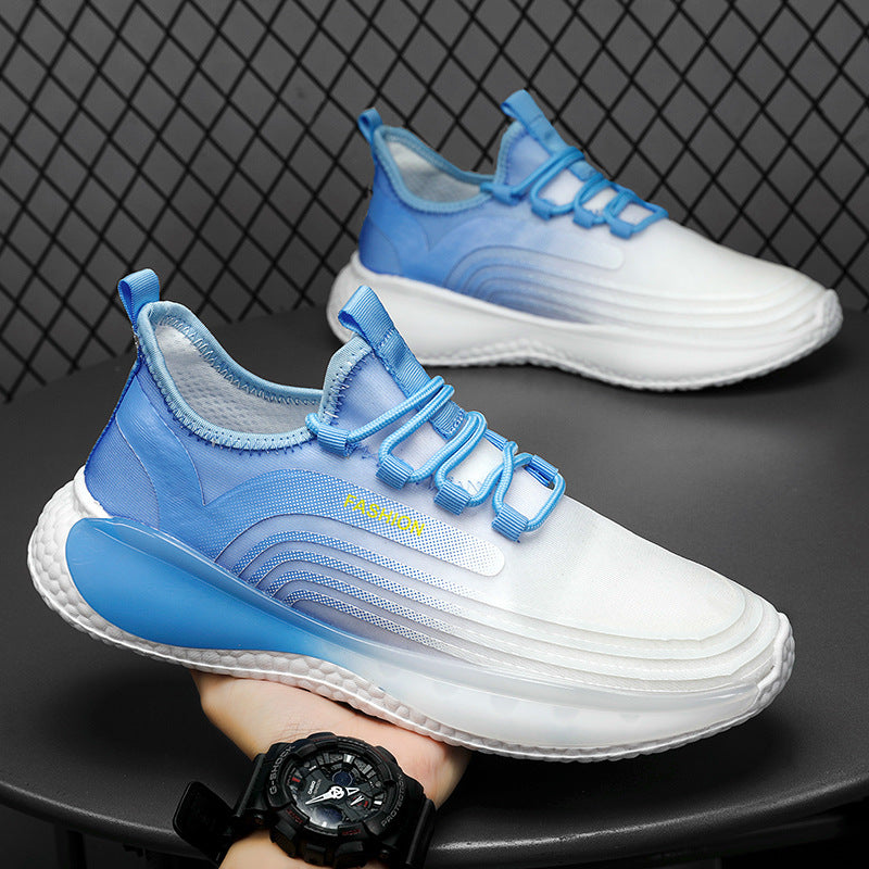 Men’s Summer Breathable Flyknit Sneakers – Modern Casual Athletic Shoes