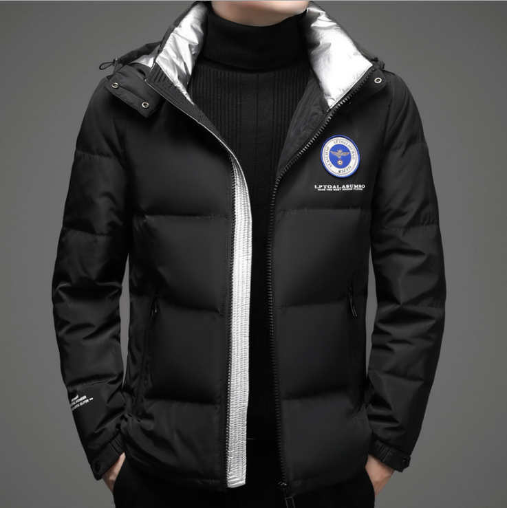 Men’s Winter Hooded White Duck Down Jacket – Warm Cold-Proof Loose-Fit Puffer Coat, 5 Colors, 170–190