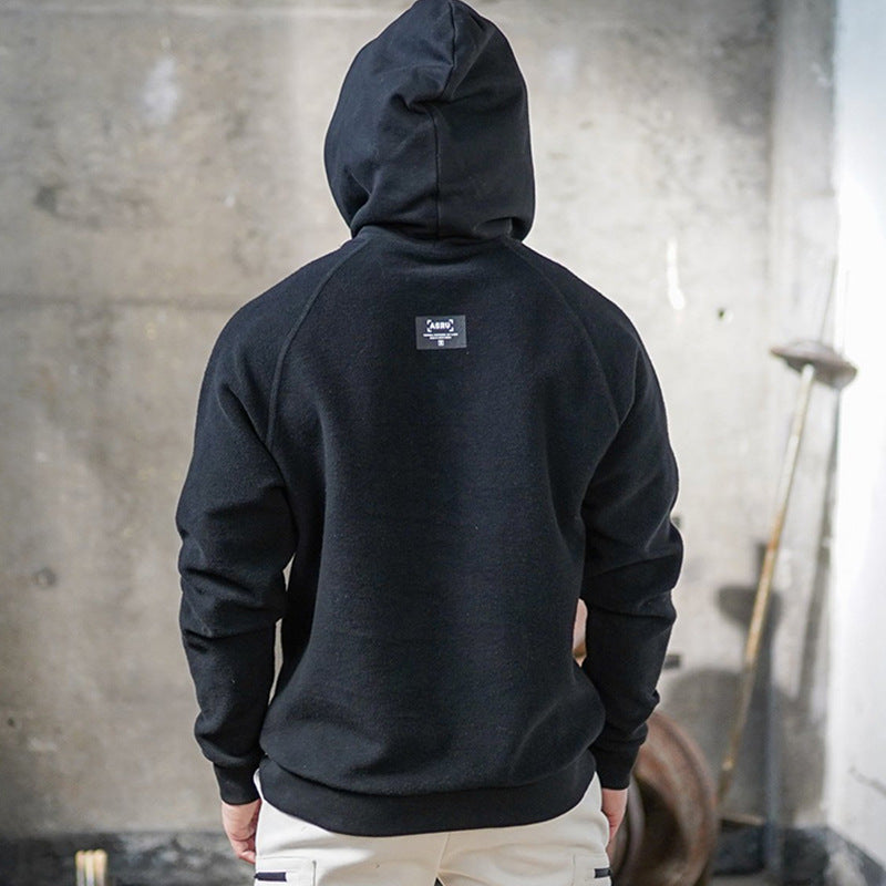 Men’s 95% Cotton Hooded Sweater – Loose-Fit Solid Color Casual Pullover, 3 Colors, M–3XL